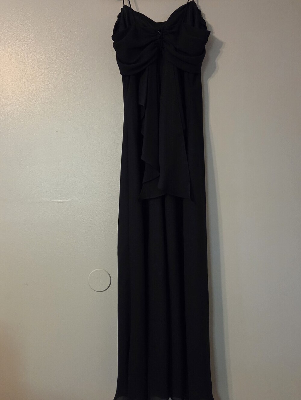 Vintage Betsy & Adam by Jaslene Black Prom Dress  Draped Neckline Formal Sz 12 - Picture 5 of 9